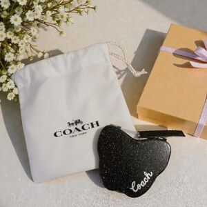 Coach Black Glitter Butterfly Keychain